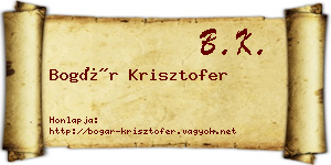 Bogár Krisztofer névjegykártya