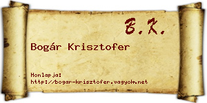 Bogár Krisztofer névjegykártya