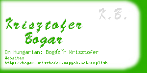 krisztofer bogar business card